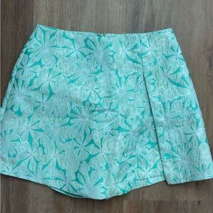 Pink Lily Mint Floral Skirt